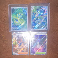 Pokemon TCG chaos raising 4-Card Holo Full Art Lot Froakie Frogadier Emma - Image 1