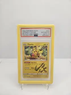 Pokemon Pikachu Sword Shield Lost Origin #52 Common PSA Auto 10 Veronica Taylor - Image 3
