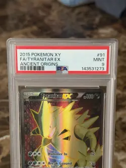 Pokemon TCG XY Ancient Origins Tyranitar EX 91/98 Full Art Holo PSA 9 MINT - Image 2