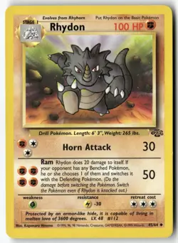 Rhydon 45/64 Uncommon Jungle Pokemon Unlimited LP - Image 1