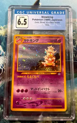 Pokemon Japanese Neo-Genesis Gold Silver SLOWKING Holo Card #199 🌀CGC 6.5 EX/NM - Image 1