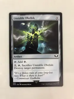 Unstable Obelisk MTG Magic the Gathering Card NM Near Mint Warhammer 40K - Image 1