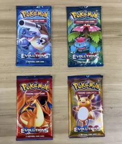 Pokemon TCG Evolutions Booster Pack Lot 4 Packs 10 Cards Each - Image 1