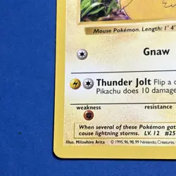 1999 Pokemon Base Set Shadowless Pikachu 58/102 LP Card - Image 5