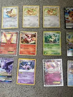 Eevee Evolutions 11 Card Lot Flareon, Espeon, Leafeon RARE cards + mew holo - Image 3