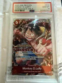 MONKEY D. LUFFY ST01-012 WINNER PACK VOL.5 2023 ONE PIECE CARD GAME PROMO PSA 10 - Image 1