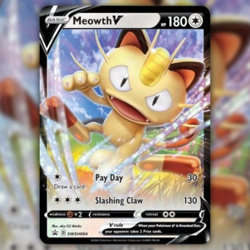 Meowth V SWSH004 Black Star Promo Holo Pokemon Card (SWSH: Sword & Shield) NM - Image 1