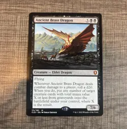 Wizards of the Coast MTG Ancient Brass Dragon CLB Mythic Black Regular EN 111 - Image 1