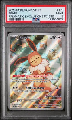 Eevee Pokemon Svp En-Sv Black Star Promo Pokemon Center Stamp 173 NM PSA 9 - Image 1