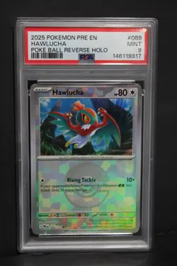 PSA9 Hawlucha 2025 Pokemon SV Prismatic Evolutions Poke Ball Reverse Holo 089 - Image 3