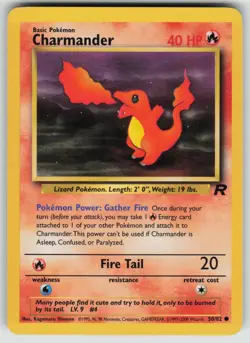 Charmander 50/82 Common Team Rocket Pokemon Unlimited Lightly Played - Image 1