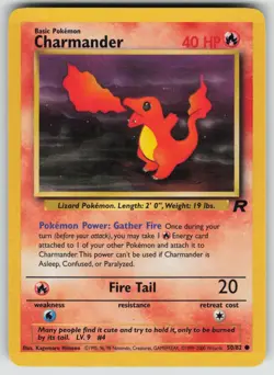 Charmander 50/82 Common Team Rocket Pokemon Unlimited Lightly Played - Image 1