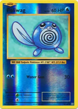 Poliwag 23/108 - Reverse Holo - Evolutions Pokemon TCG CARD NM - Image 1