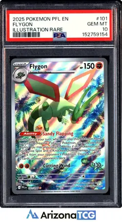 Pokemon 2025 Flygon 101/094 Illustration Rare Phantasmal Flames GEM MINT PSA 10 - Image 1