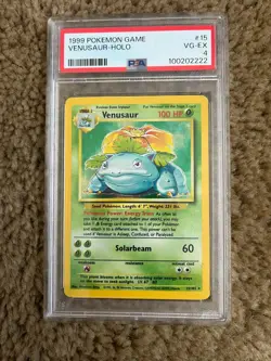 1999 POKEMON TCG - BASE SET UNLIMITED #15 VENUSAUR-HOLO PSA 4 (VG-EX) WOTC - Image 1