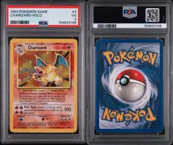 Pokemon 1999 TCG Charizard Base Set 4/102 Unlimited Holo Rare - PSA 3 VINTAGE - Image 3
