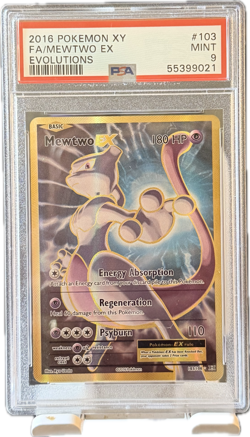 2016 POKEMON XY EVOLUTIONS #103 FA/MEWTWO EX EVOLUTIONS PSA 9 MINT - Image 1
