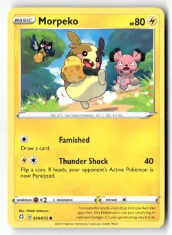 Morpeko 036/072 Common Shining Fates Pokemon Near Mint - Image 1