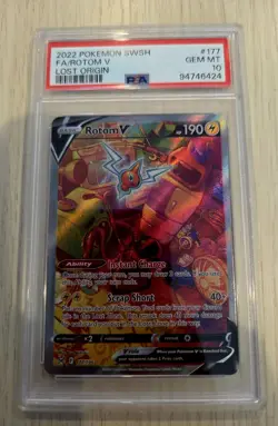 Pokemon Lost Origin Rotom V #177 PSA 10 - Image 1