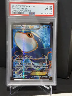Pokemon Dark Explorer Full Art Holo Ultra Rare Kyogre EX 104/108 PSA 8 - Image 1