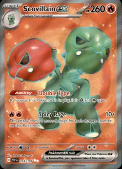 Scovillain ex 216/191 Ultra Rare Surging Sparks Pokemon Holo Near Mint - Image 1