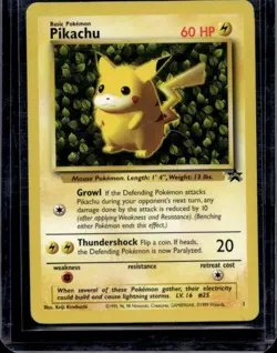 Pokemon Pikachu TCG Vintage Black Star Promo #1 Wizards LP - Image 1