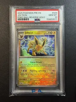 Pokemon Jolteon POKE BALL 029/131 Prismatic Evolutions Holo PSA 10 GEM MINT 💎 - Image 1
