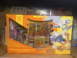Pokemon TCG Sword & Shield Charizard & Reshiram GX Premium Collection - 10 Packs - Image 1