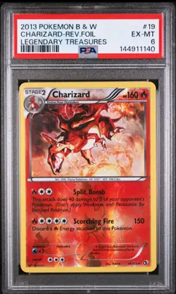 Pokemon 2013 Charizard 19/113 Legendary Treasures Reverse Holo Rare PSA 6 - Image 1