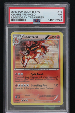 Pokemon TCG Charizard Reverse Holo Rare Legendary Treasures 19/113 PSA 7 - Image 1
