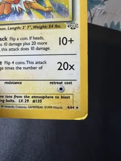 Jolteon 4/64 Jungle Holo Rare 70 HP Stage 1 1999 Wizards Pokemon TCG Card - Image 5