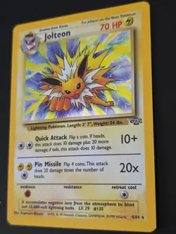 Pokemon Jolteon TCG Holo Rare Card Jungle Series 4/64 Unlimited -RB - Image 2