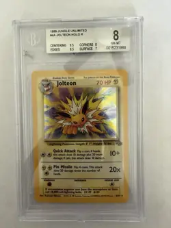 Pokemon TCG Jolteon Jungle 4/64 Unlimited Holo Rare Beckett 8 - Image 1