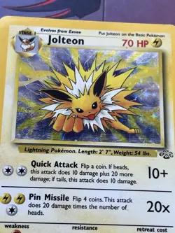 Pokemon Jolteon Holo Rare TCG Card 4/64 Jungle Base Set - Image 2