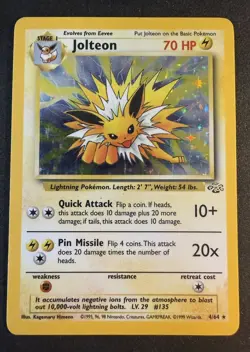 Pokemon TCG Jolteon Jungle 4/64 Holo Unlimited Holo Rare - Image 1