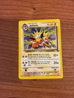 Pokemon TCG Jolteon Jungle 4/64 Holo Unlimited Holo Rare HP Creased - Image 1