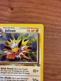 Pokemon TCG Jolteon Jungle 4/64 Holo Unlimited Holo Rare HP Creased - Image 3