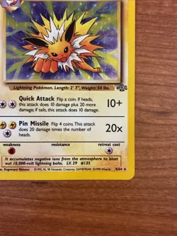 Pokemon TCG Jolteon Jungle 4/64 Holo Unlimited Holo Rare HP Creased - Image 4