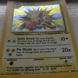 Pokemon TCG Jolteon Jungle 4/64 Holo Unlimited Holo Rare MP - Image 4