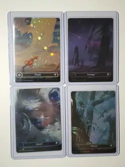 4 Borderless GALAXY FOIL Lands Swamp Forest Plains Island MTG Edge of Eternities - Image 1