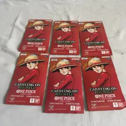 One Piece OP-13 Carrying On His Will Sleeved Booster Packs SEALED (LOT OF 6) - Image 1