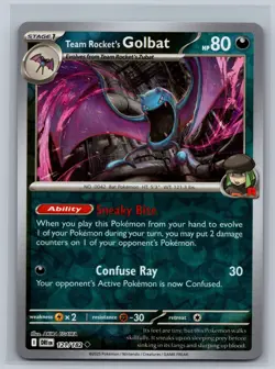 Team Rocket's Golbat 121/182 Destined Rivals Pokemon Card Reverse Holo NM - Image 1