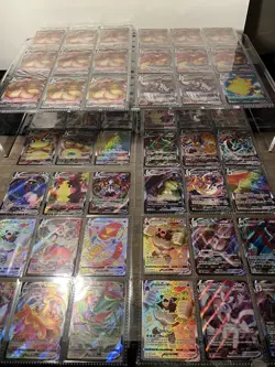 Pokemon Card Binder Collection Lot VMAX Mixed EX-NM 63 cards 7 sealed promos - Image 1