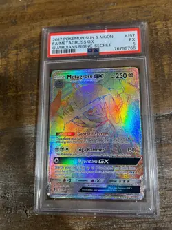 POKEMON 2017 Sun & Moon Guardians Rising Full Art METAGROSS GX #157 PSA 5 - Image 1