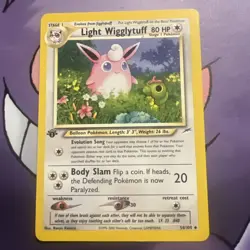Light Wigglytuff 54/105 Pokemon TCG 1st Edition Neo Destiny Vintage 2002 Card - Image 1