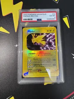 Pokemon TCG 2003 Polemon Aquapolis Zapdos Rev Foil Psa 6 - Image 1