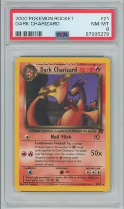 2000 Pokemon Rocket Dark Charizard #21 PSA 8 Near Mint - Image 1