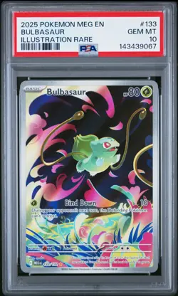 2025 Pokemon Mega Evolution Bulbasaur 133/132 PSA 10 - Image 1