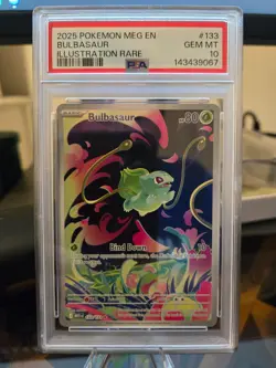 2025 Pokemon Mega Evolution Bulbasaur 133/132 PSA 10 - Image 3