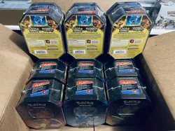 Pokemon Hidden Fates Case of 12 Tins (4 of each art - Charizard Gyarados Raichu) - Image 2